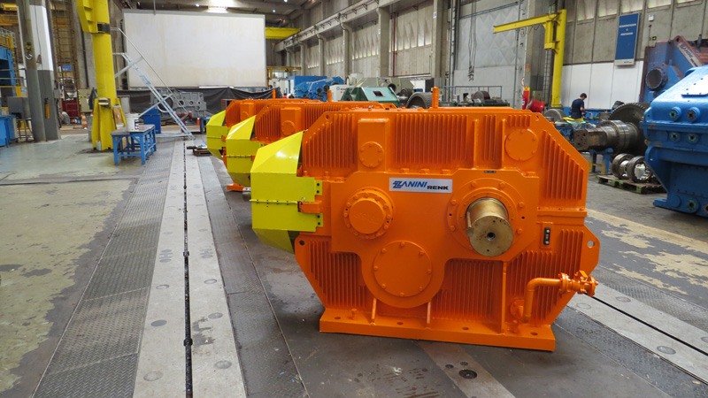 Heavy-duty mining gearbox designed for high torque transmission and reliable operation in mineral extraction and processing applications.