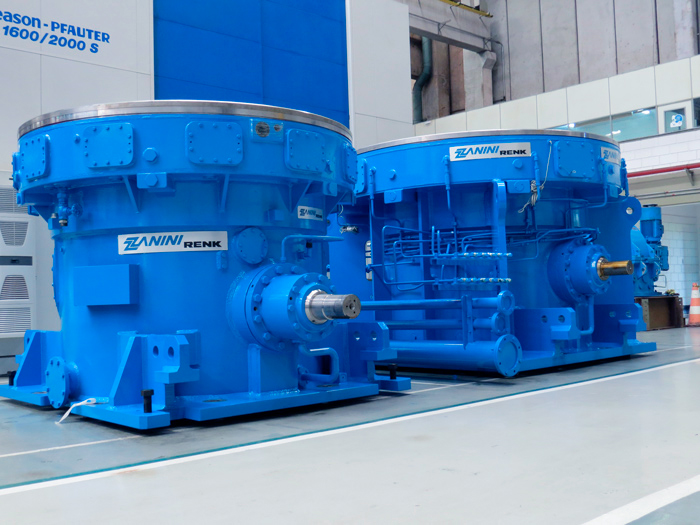 Zanini Renk Vertidrive gearboxes for high-performance power transmission in vertical mill applications.